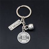 Mini Sports Equipment Keychain Dumbbell Weightlifting Unique Key Pendant